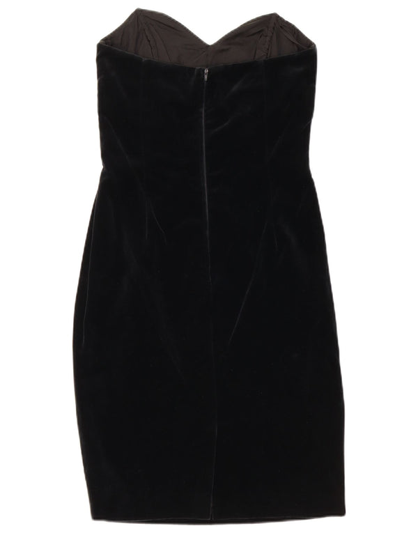 MAX MARA Womens Pianoforte Velvet Strapless Dress IT 40 Small Black Cotton