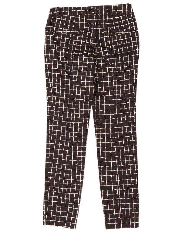 Zara Womens Slim Chino Trousers Small W26 L29 Black Check Cotton