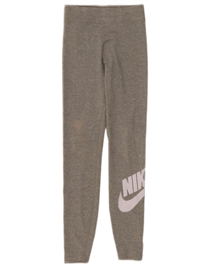 Nike Womens Graphic Leggings UK 6 XS Grey