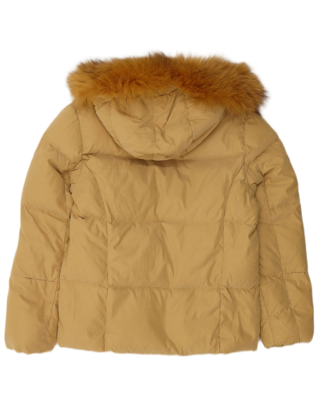 Chateu Beau Cadre Womens Hooded Padded Jacket IT 44 Medium Yellow Polyester