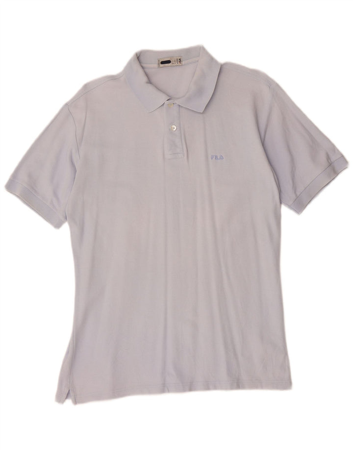 Fila Mens Polo Shirt IT 50 Medium Blue Cotton