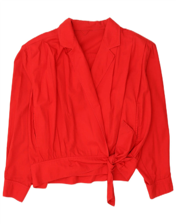 Marella Womens Crop Wrap Bomber Jacket UK 12 Medium Red