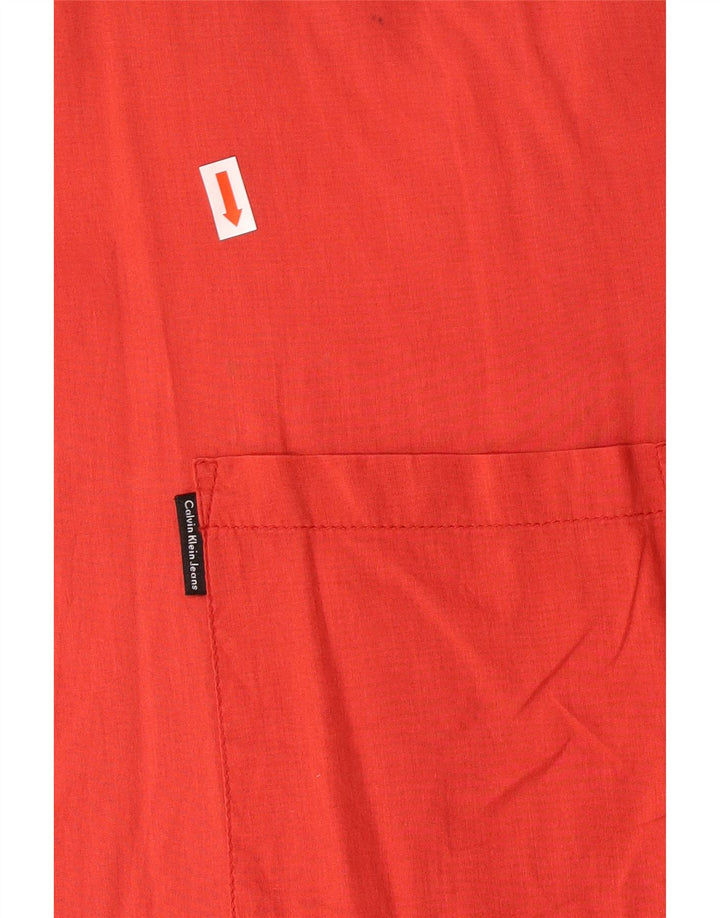 Calvin Klein Jeans Mens Shirt 2XL Red Cotton
