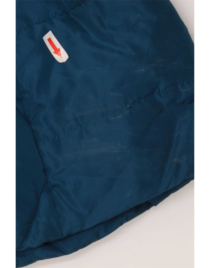 Marks & Spencer Womens Quilted Padded Jacket UK 12 Medium Blue Polyester
