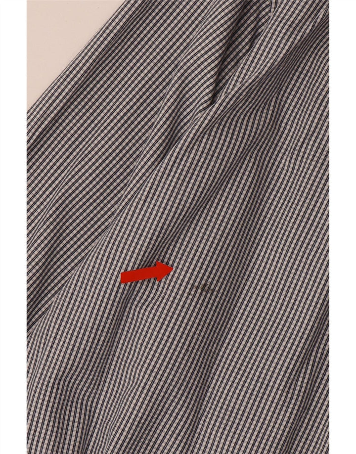 IZOD Mens Shirt Large Grey Gingham Cotton