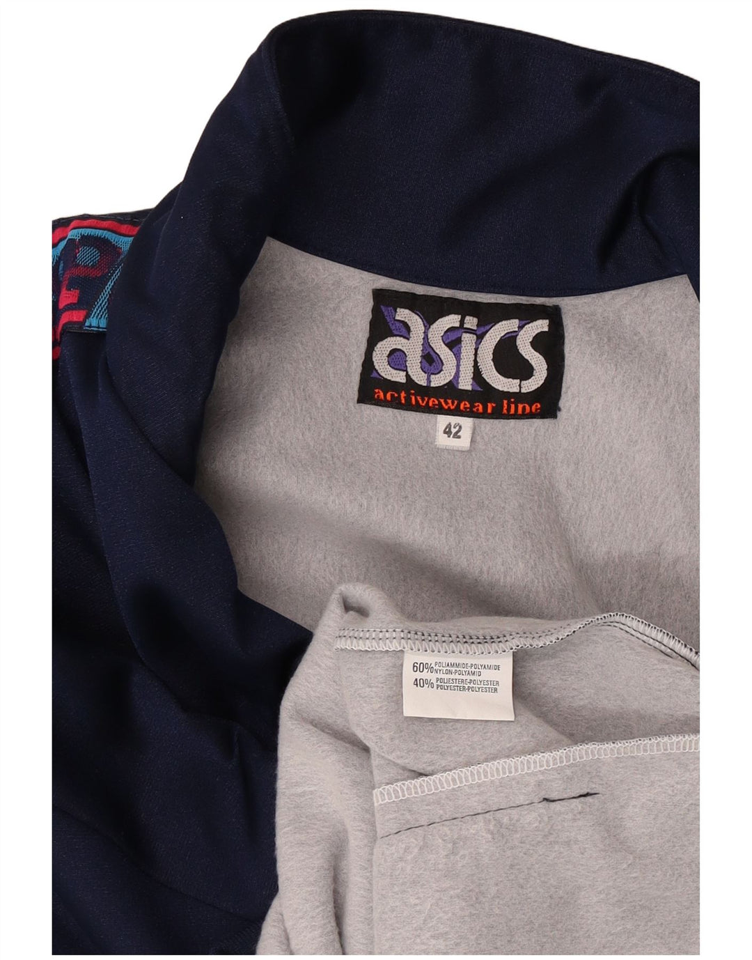 Asics Womens Graphic Tracksuit Top Jacket IT 42 Medium Navy Blue Polyamide