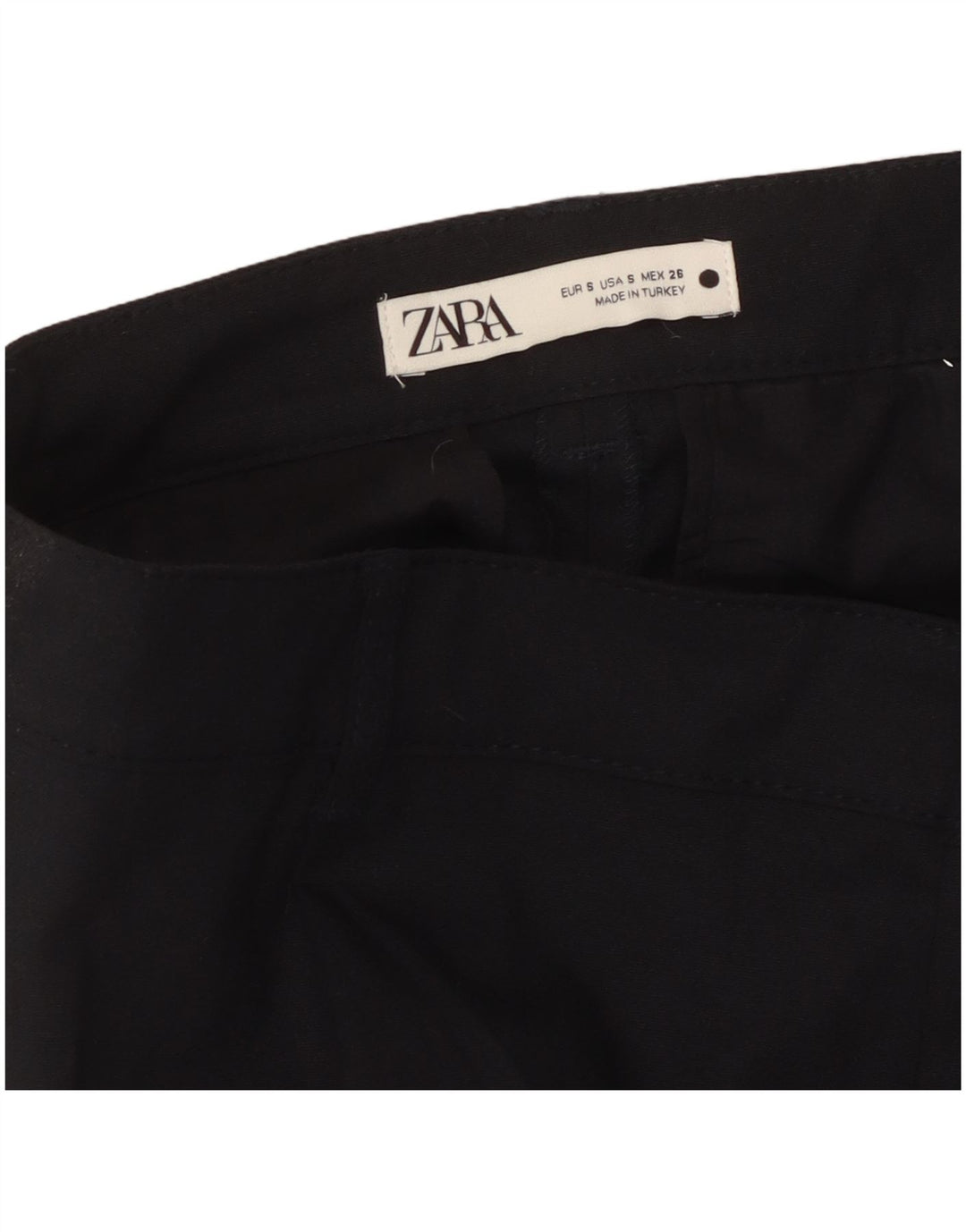 ZARA Womens High Waist Pegged Chino Trousers Small W26 L27 Navy Blue