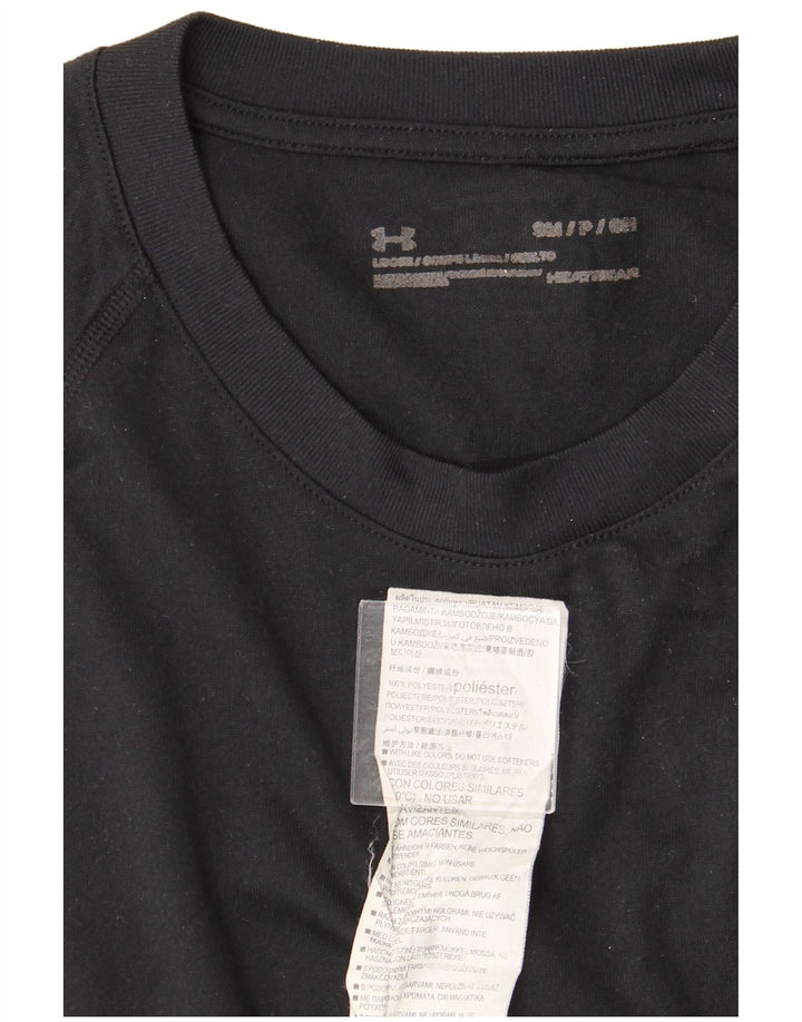 UNDER ARMOUR Mens Heat Gear T-Shirt Top Small Black Polyester