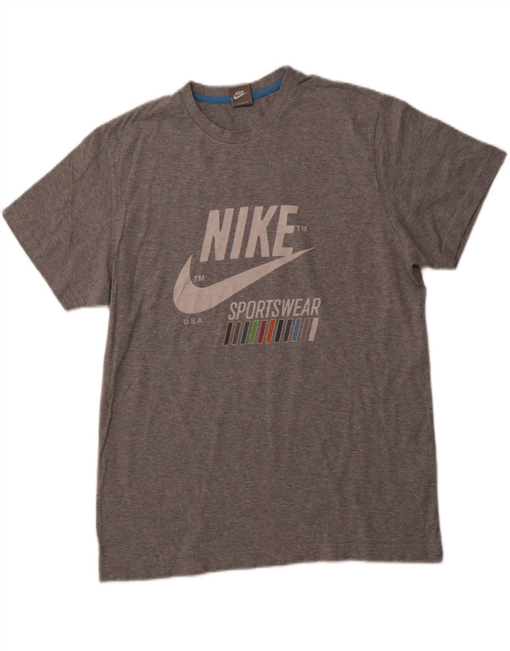 NIKE Mens Graphic T-Shirt Top UK 42/44 Large Grey