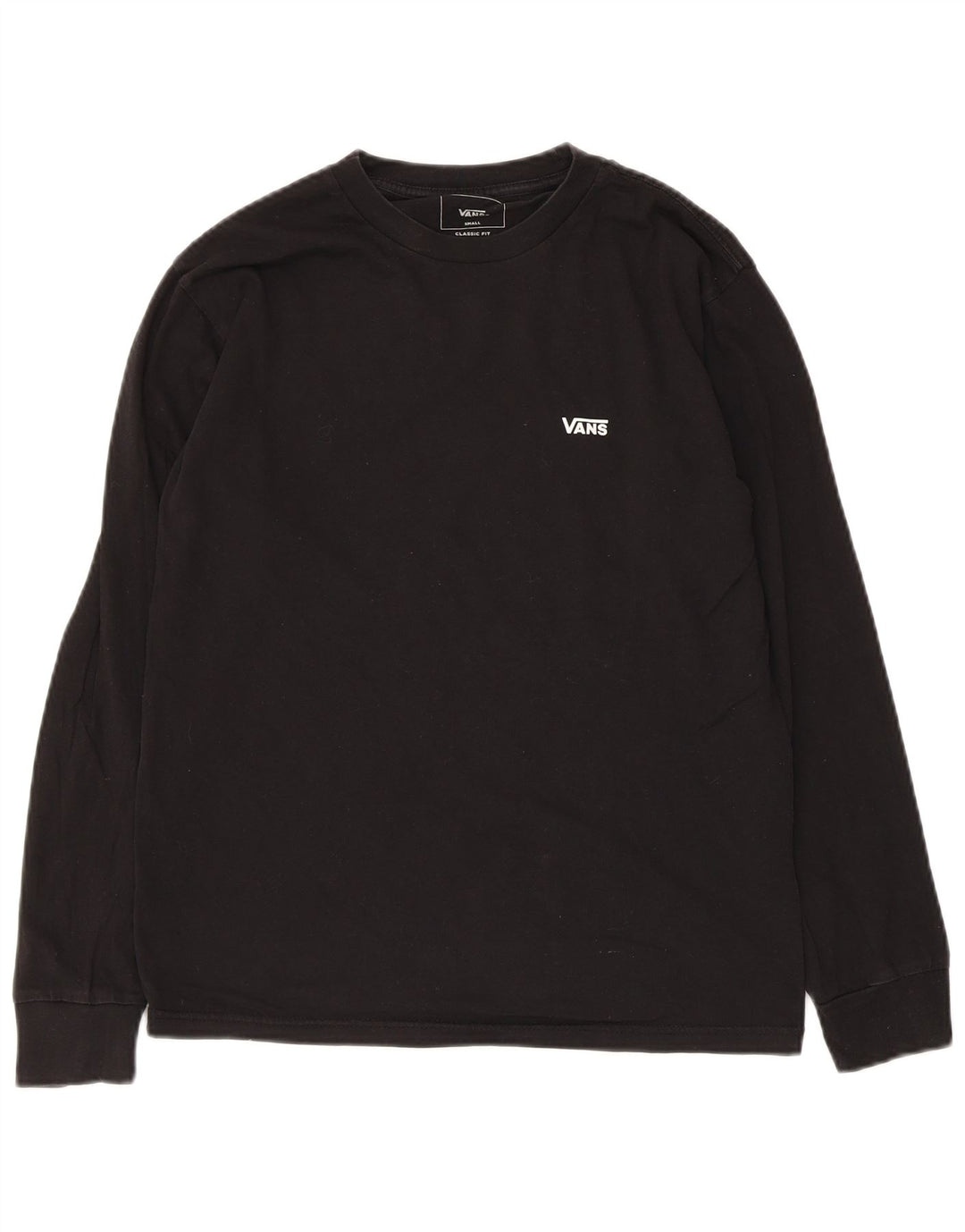 Vans Mens Classic Fit Top Long Sleeve Small Black Cotton