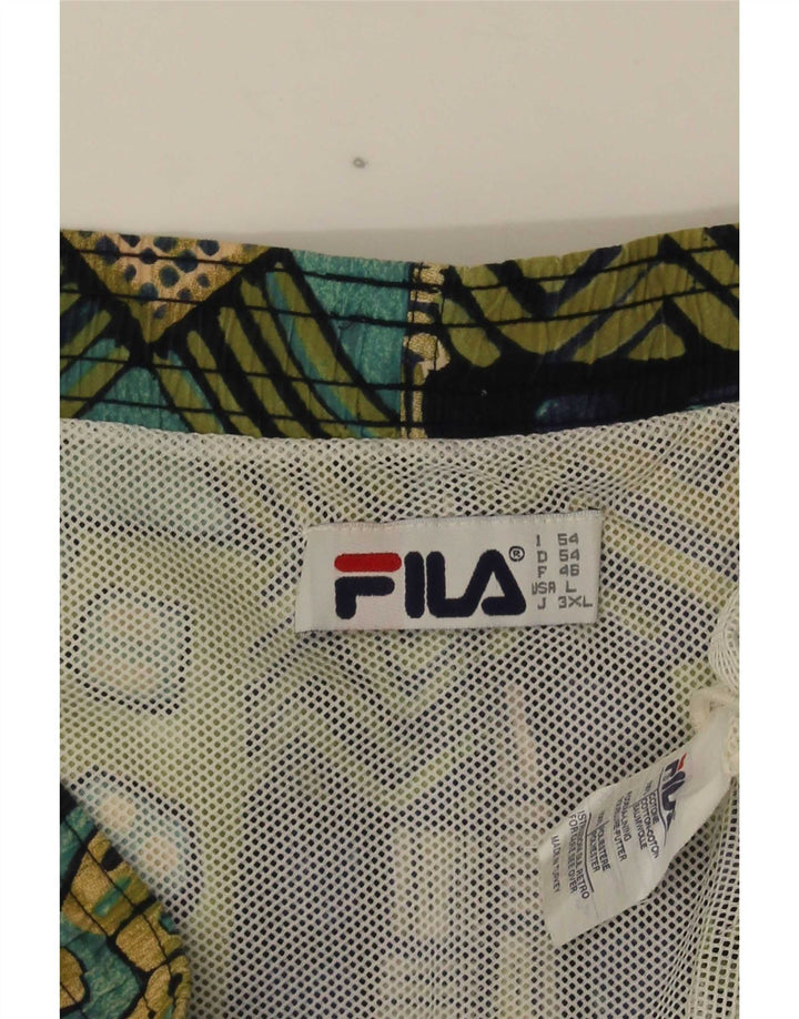 Fila Mens Swimming Shorts Large  Multicoloured Geometric Cotton