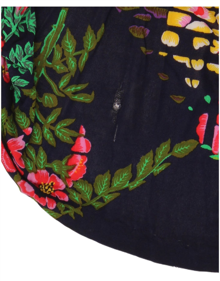 VINTAGE Womens High Waist Maxi Skirt IT 40 Small W24  Navy Blue Floral