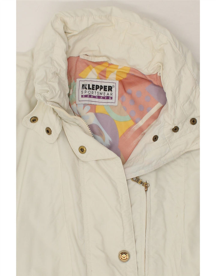 KLEPPER Womens Windbreaker Coat UK 16 Large White Vintage Klepper and Second-Hand Klepper from Messina Hembry 