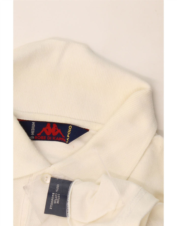 KAPPA Mens Polo Shirt Medium Off White Cotton