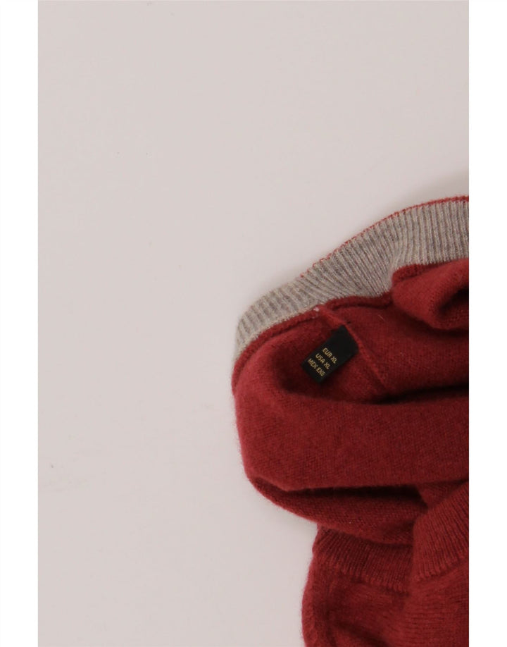 Massimo Dutti Mens Crew Neck Jumper Sweater XL Red Wool