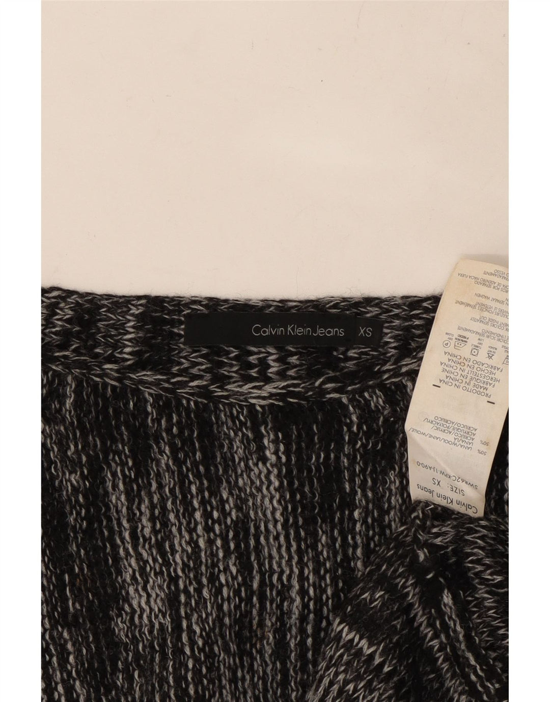 CALVIN KLEIN JEANS Womens Boat Neck Jumper Sweater UK 6 XS Grey Flecked