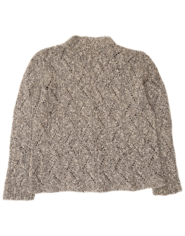 Vintage Womens Cardigan Sweater UK 12 Medium Grey Flecked
