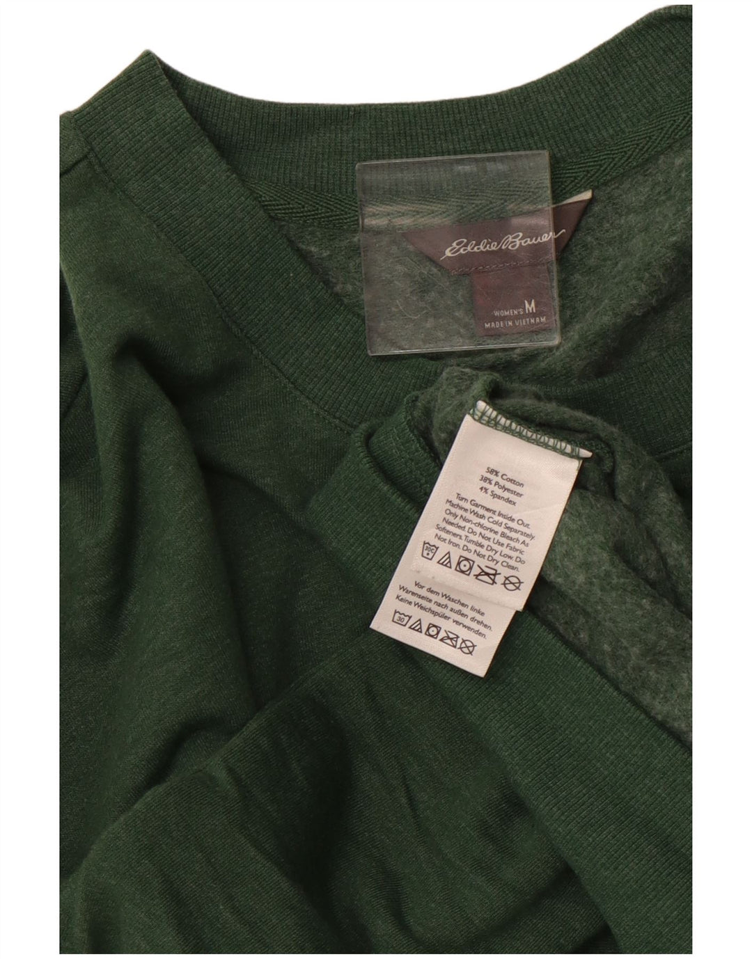 EDDIE BAUER Womens Sweatshirt Jumper UK 14 Medium Green Cotton