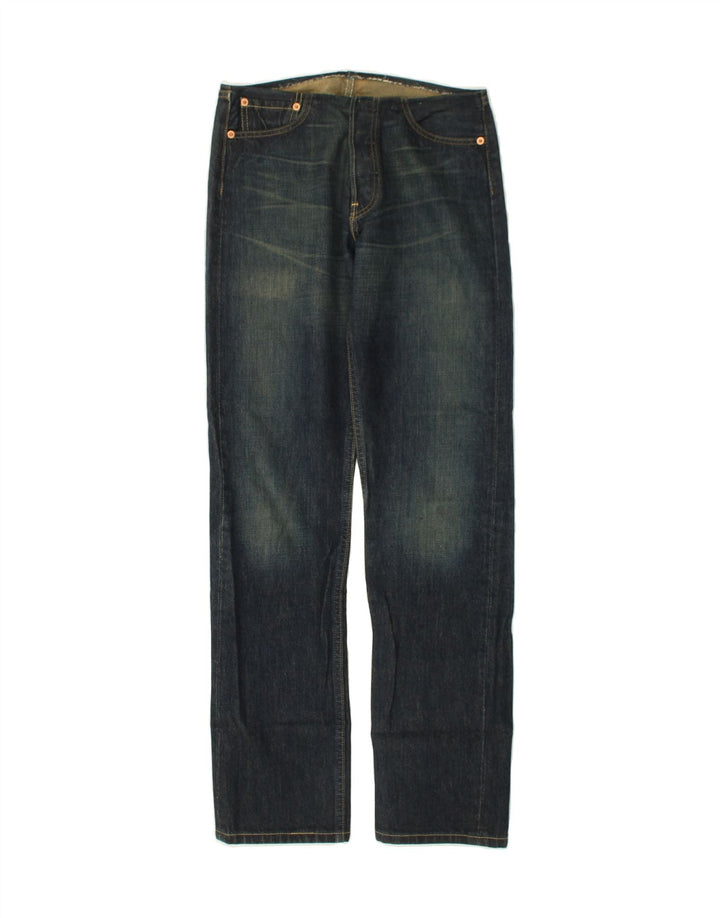 LEVI'S Womens Straight Jeans W27 L32 Navy Blue Cotton Vintage Levi's and Second-Hand Levi's from Messina Hembry 