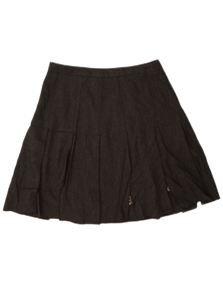Roberto Cavalli Womens Pleated A-Line Skirt W28 Medium Grey