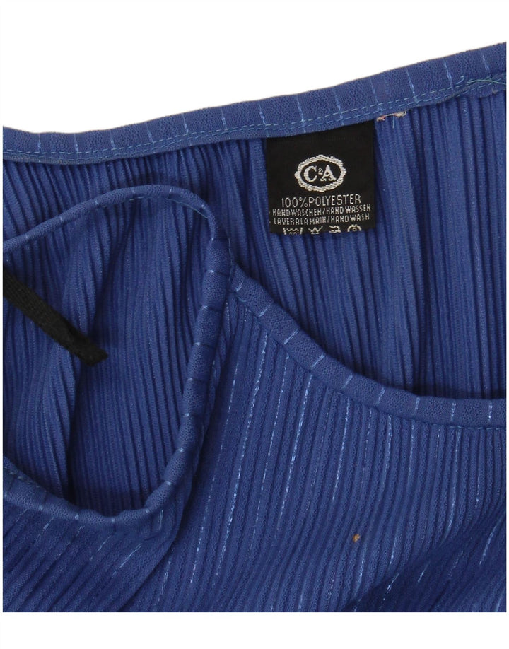 C&A Womens Sundress UK 10 Small Blue Striped Polyester