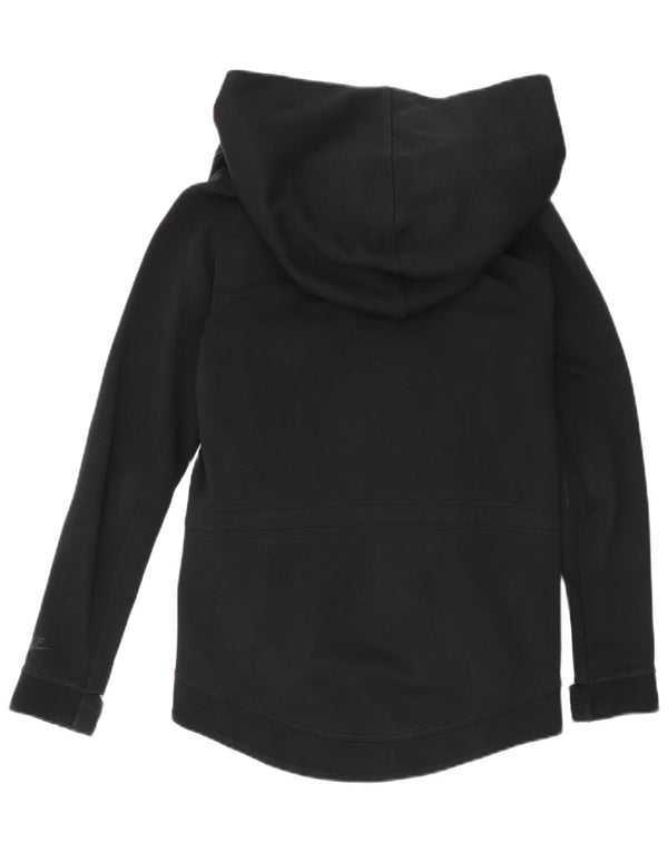 Nike Womens Zip Hoodie Sweater UK 10 Small Black Cotton