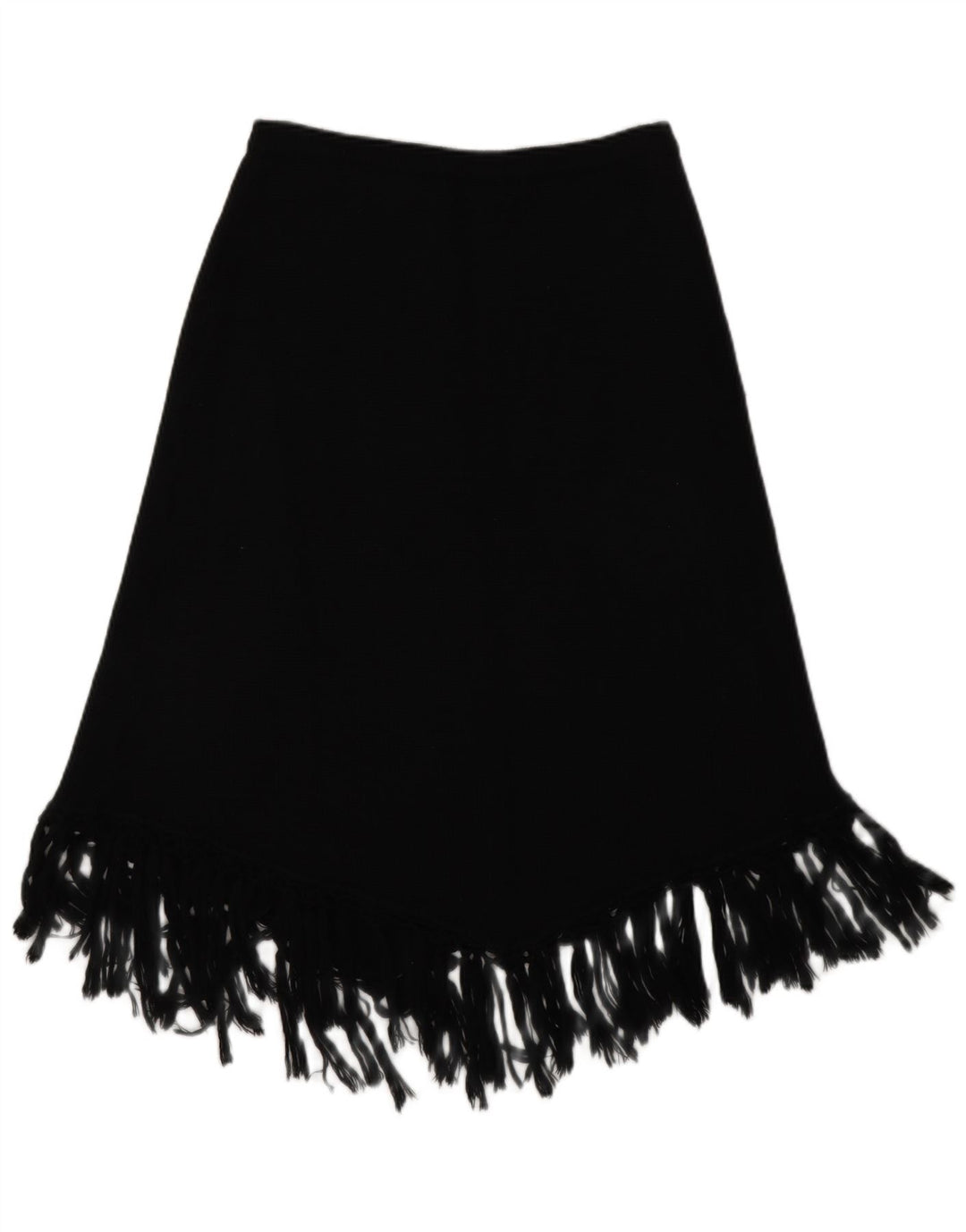 Max & Co. Womens Asymmetric Knit A-Line Skirt Large W34  Black Virgin Wool