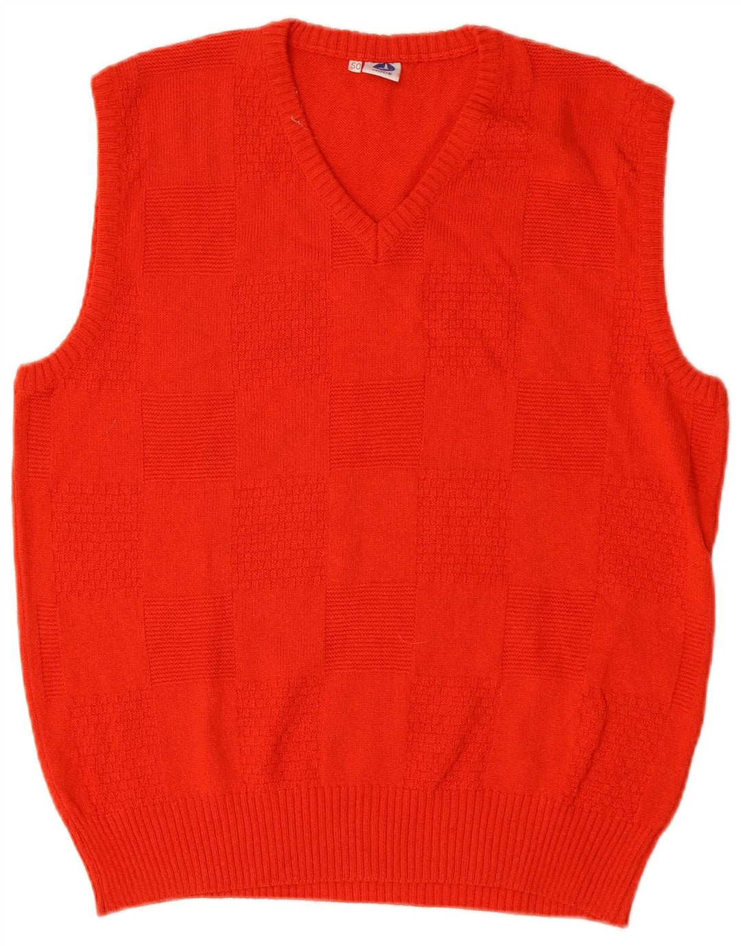 VINTAGE Mens Vest Tank Top IT 50 Medium Red Cotton
