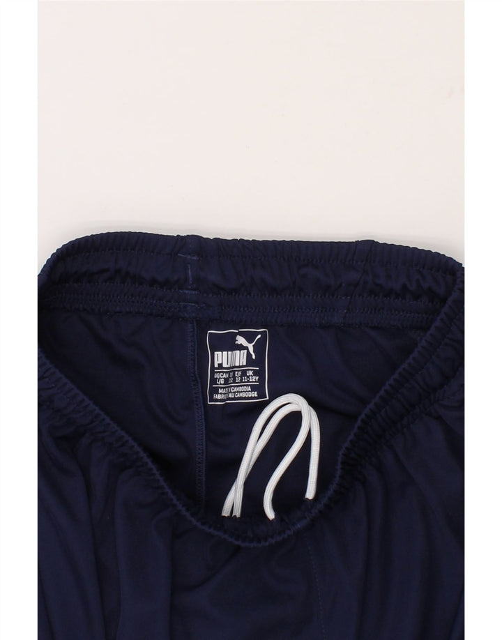 PUMA Boys Sport Shorts 11-12 Years Large  Navy Blue Polyester Vintage Puma and Second-Hand Puma from Messina Hembry 