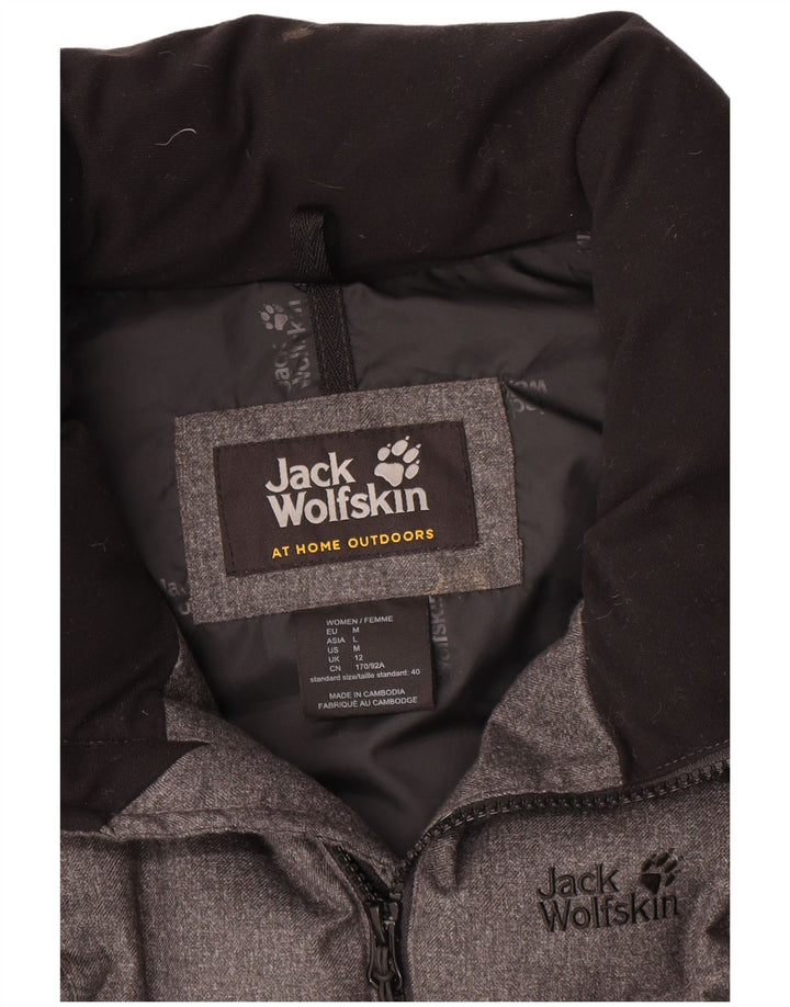 Jack Wolfskin Womens Padded Gilet UK 12 Medium  Grey Polyester