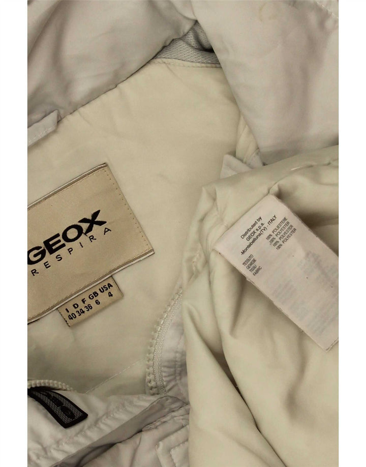 Geox Womens Hooded Oversized Padded Jacket UK 6 XS White Polyester