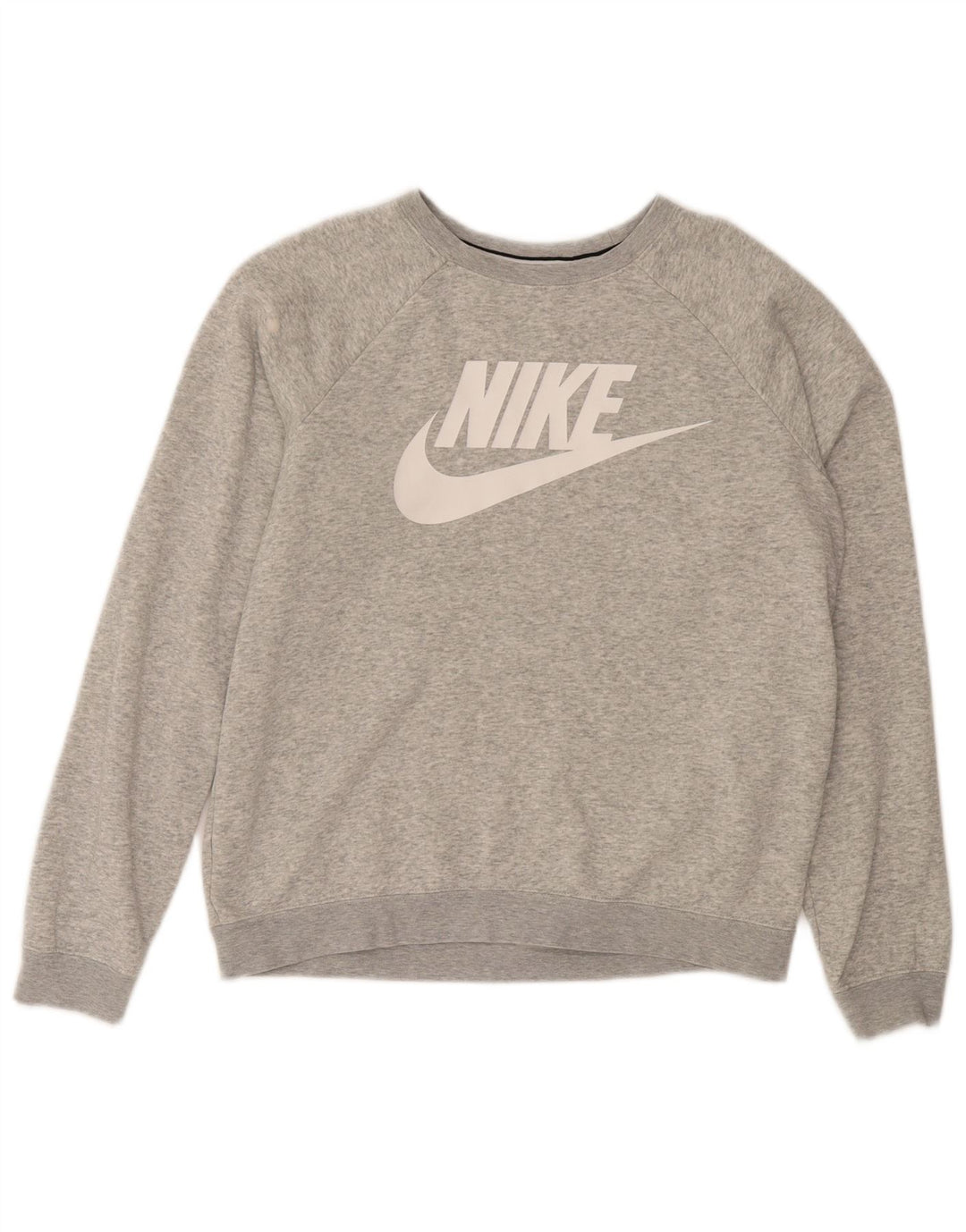 Nike Womens Graphic Oversized Sweatshirt Jumper UK 10 Small Grey Cotton