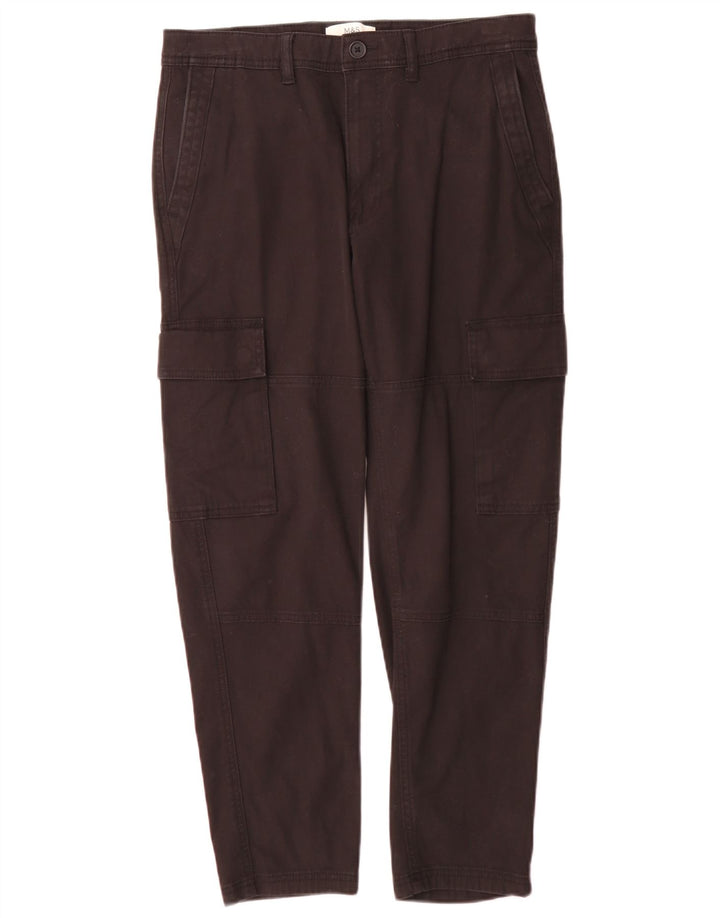 Marks & Spencer Mens Cargo Trousers W30 L290 Black Cotton