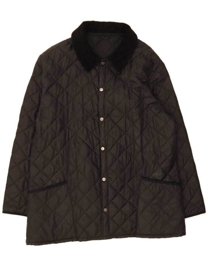 CHRISTIAN BERG Mens Quilted Jacket UK 44 2XL Black Polyester Vintage Christian Berg and Second-Hand Christian Berg from Messina Hembry 