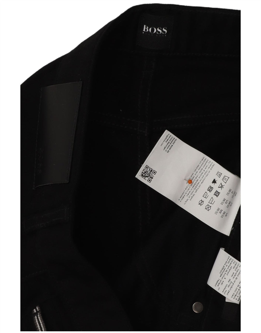 HUGO BOSS Mens Straight Jeans W36 L29 Black Cotton