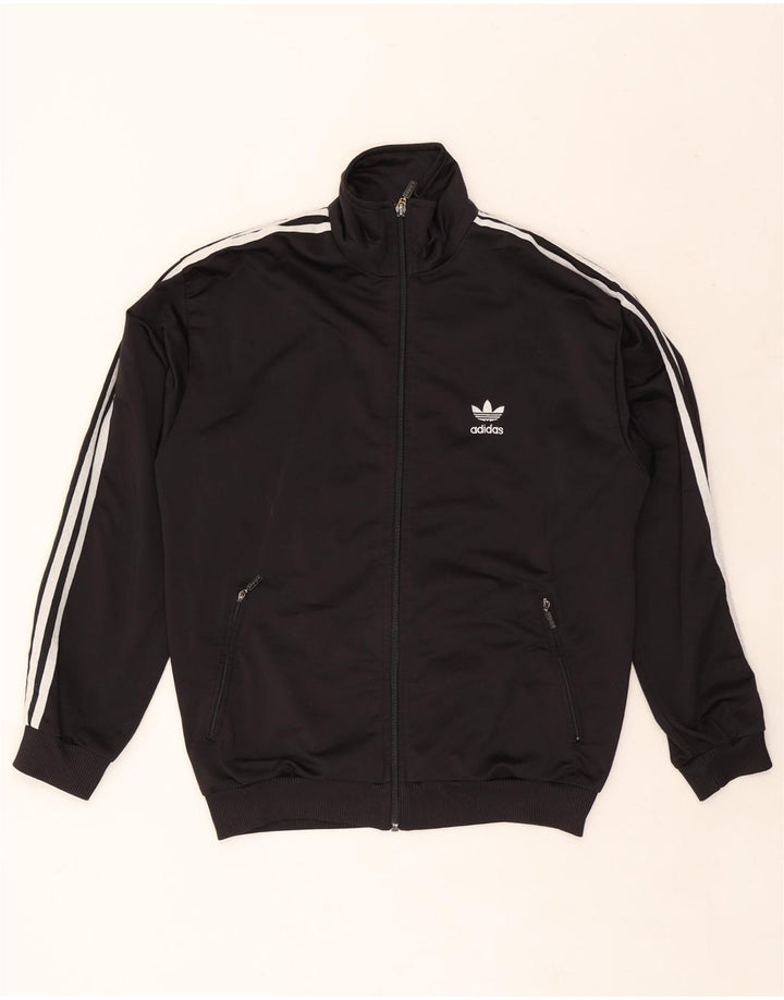 ADIDAS Mens Tracksuit Top Jacket UK 34/36 Small Black Polyester