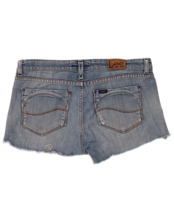 LEE Womens Bell Distressed Denim Shorts W30 Medium Blue Cotton