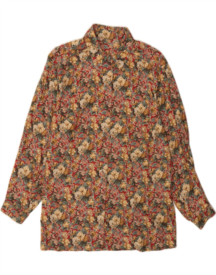 VINTAGE Womens Shirt UK 12 Medium Multicoloured Floral Vintage Vintage and Second-Hand Vintage from Messina Hembry 