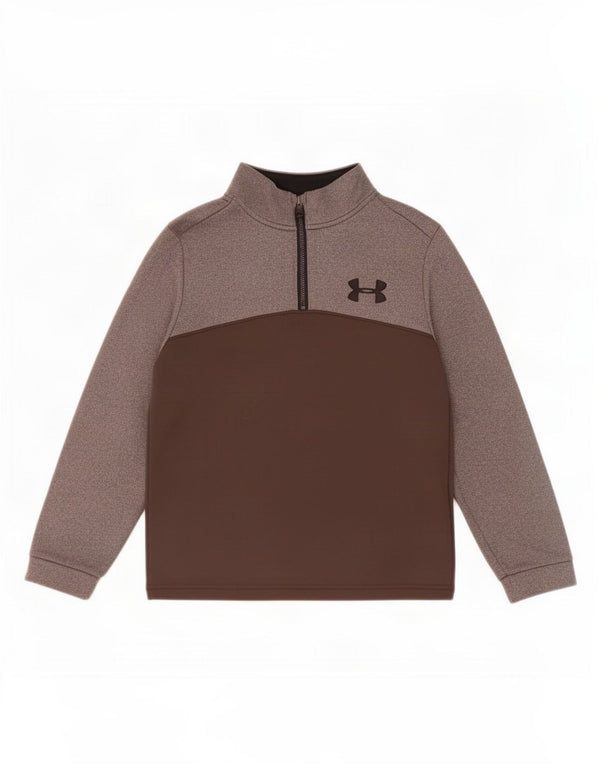Under Armour Boys Cold Gear Graphic Sweatshirt Jumper 7-8 Years Small Grey