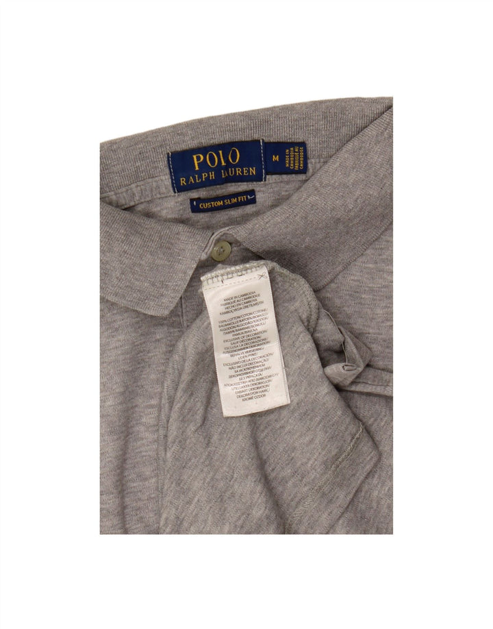 POLO RALPH LAUREN Mens Custom Slim Fit Polo Shirt Medium Grey Cotton
