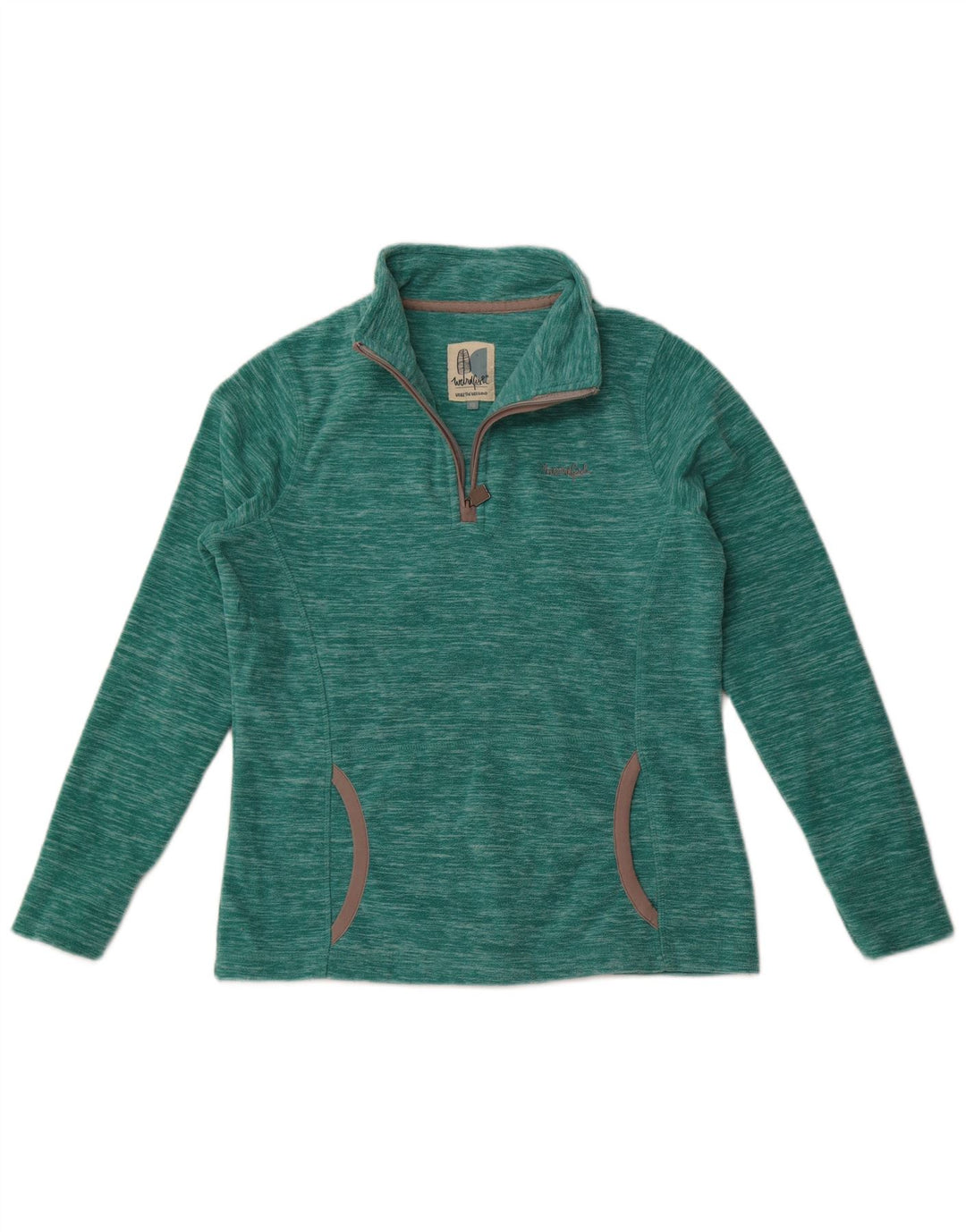 Weird Fish Womens Oversized Fleece Jumper UK 10 Small Green Polyester