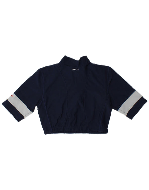 Nike Girls Zip Neck Pullover Tracksuit Top 12-13 Years Large Navy Blue