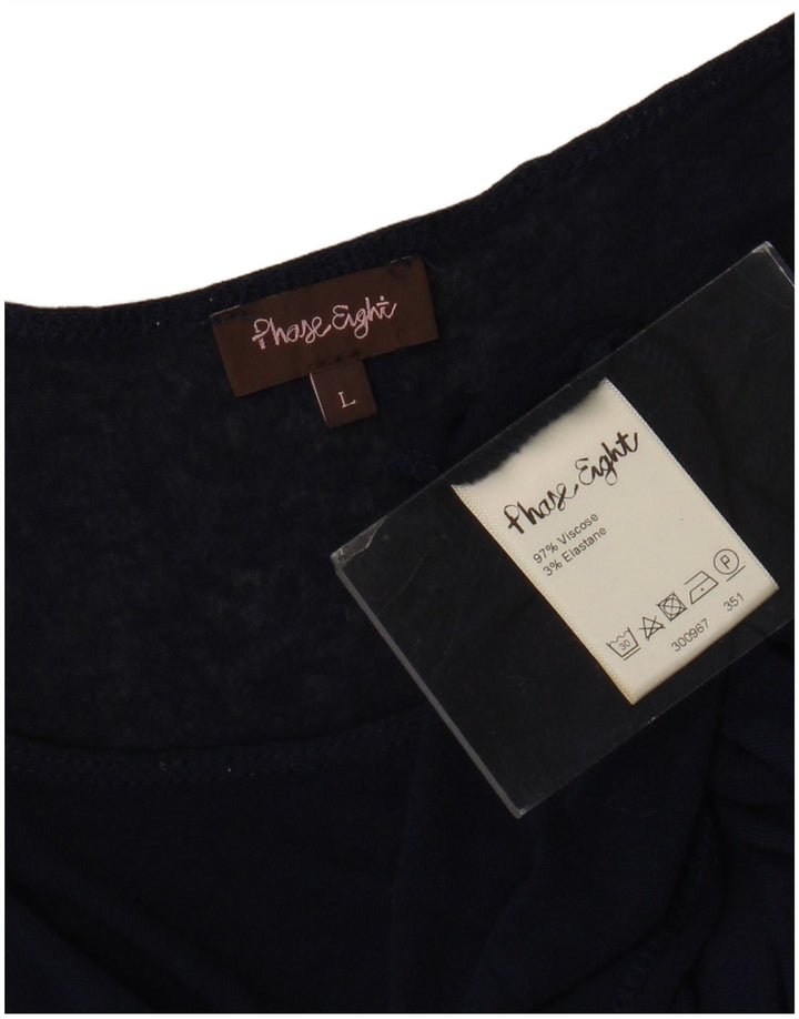 Phase Eight Womens Oversized Top Long Sleeve UK 16 Large Navy Blue Viscose
