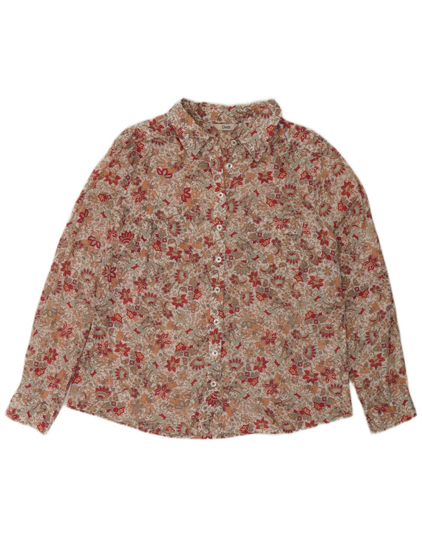Marks & Spencer Womens Shirt UK 14 Large Multicoloured Floral Cotton