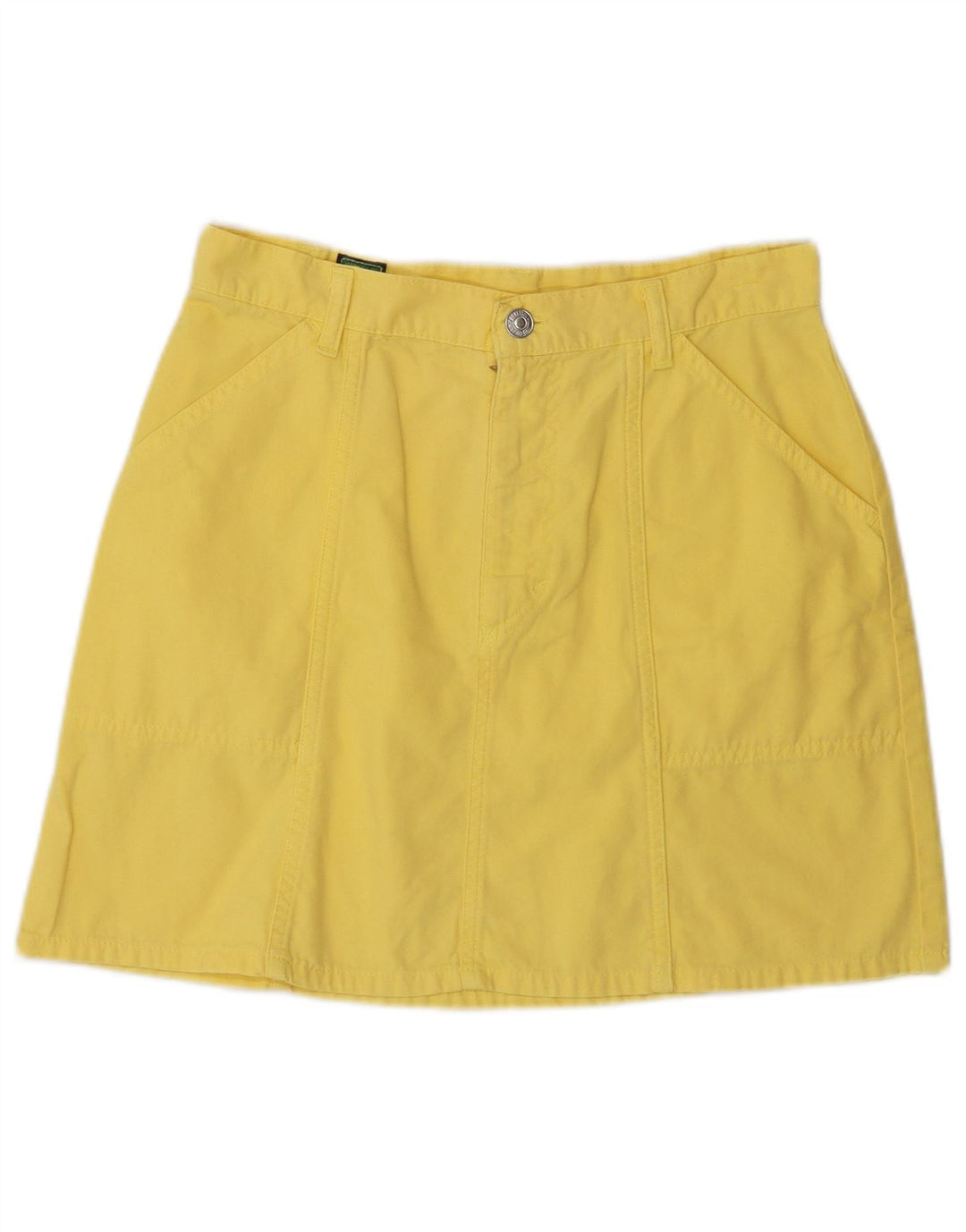 Benetton Womens Mini Skirt IT 44 Medium W28  Yellow Cotton