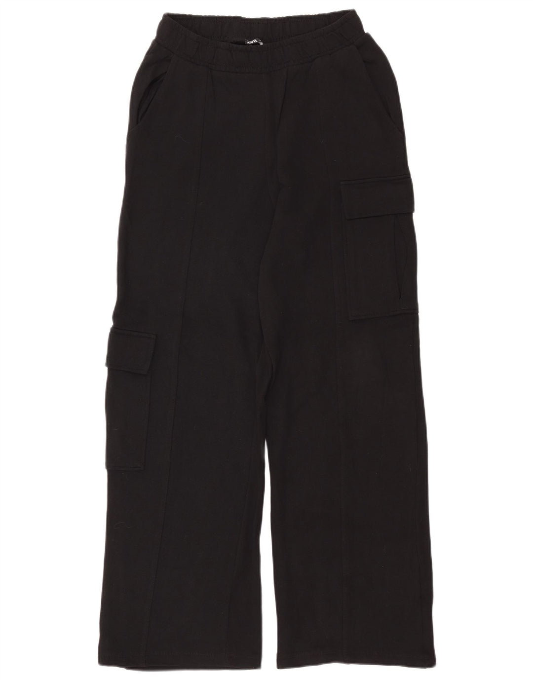 Zara Womens Cargo Tracksuit Trousers UK 10 Small Black Cotton