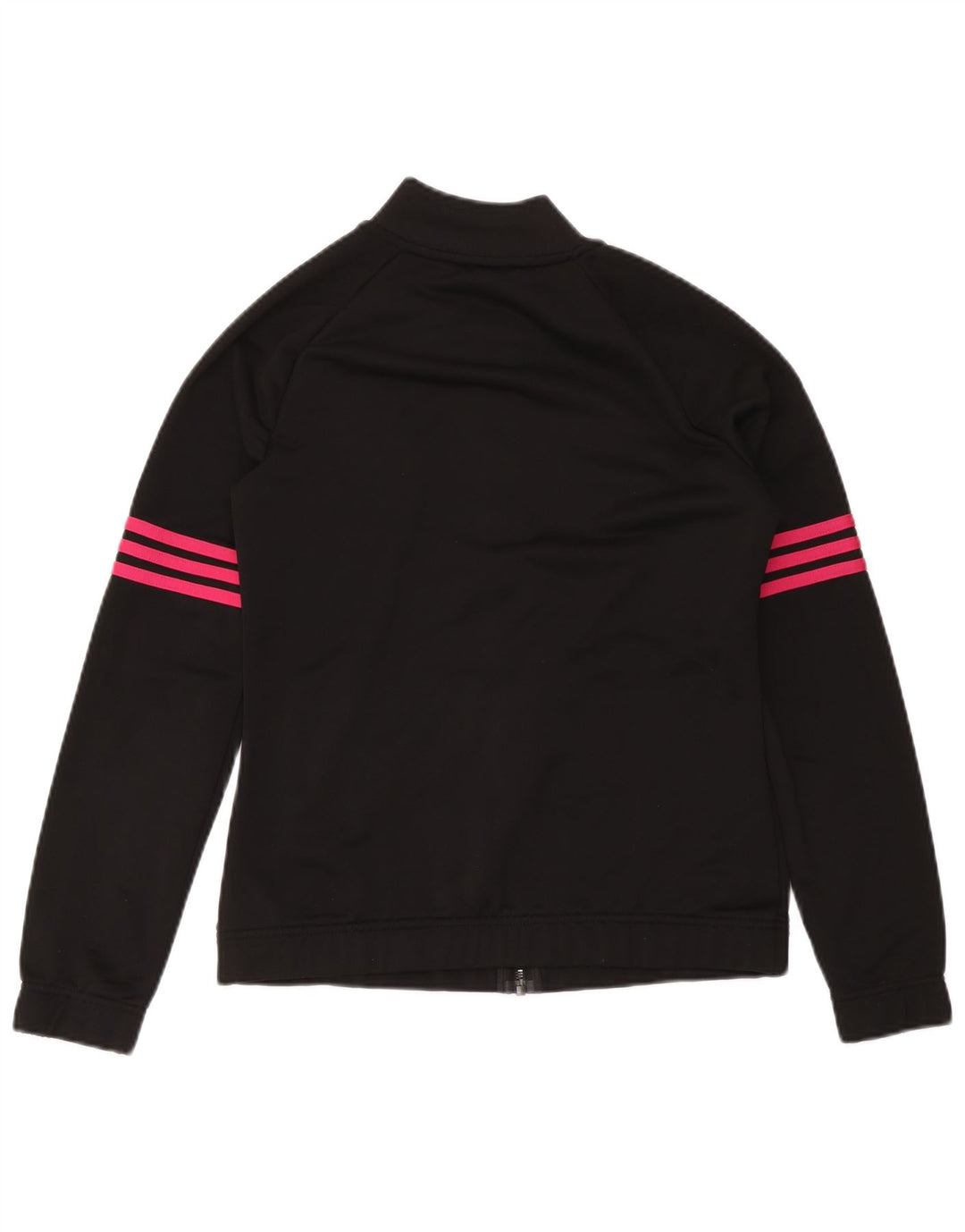 Adidas Womens Tracksuit Top Jacket UK 12/14 Medium Black Polyester