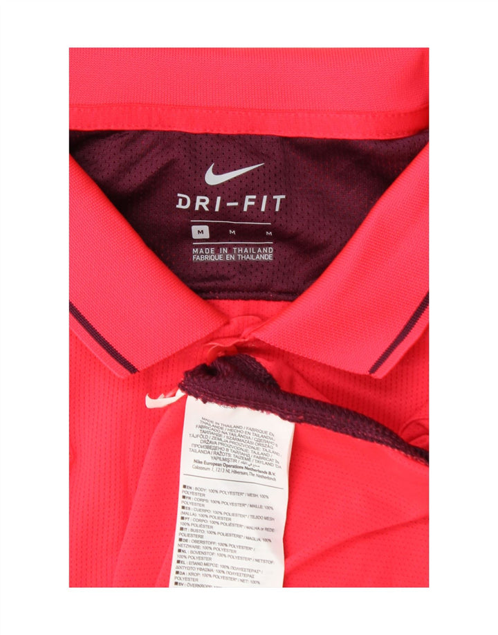 Nike Mens Dri Fit Polo Shirt Medium Pink Colourblock Polyester