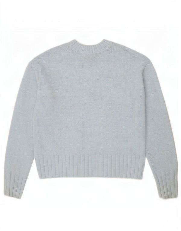 Marks & Spencer Womens Oversized V-Neck Jumper Sweater UK 6 XS Blue