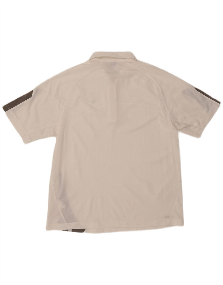 NIKE Mens Polo Shirt UK 42/44 Large White Colourblock Polyester